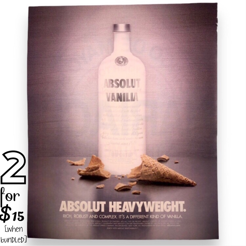 🟢[Absolut Vodka] ABSOLUT HEAVYWEIGHT Original 2003 Vintage Magazine Ad